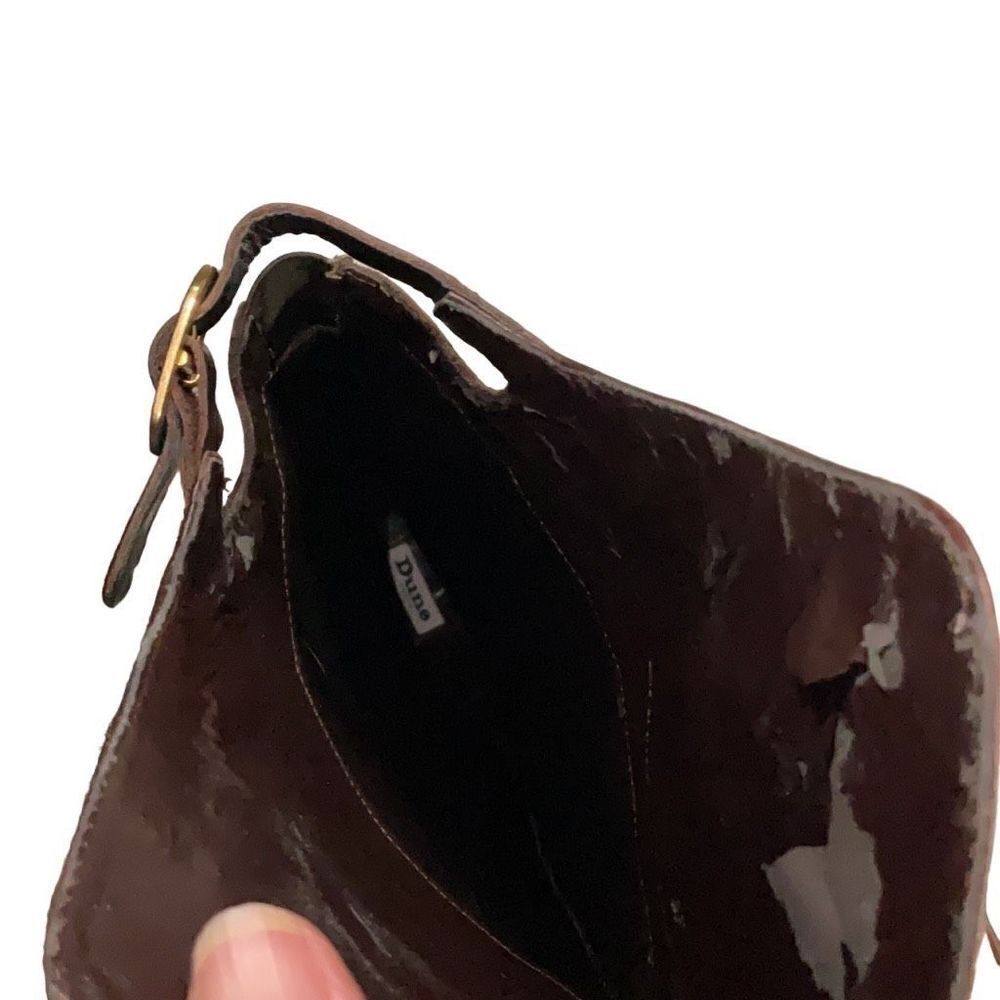 Dune London Brown Leather Over the Knee Riding Boots Open Back Buckle Sz 37 US 6 - Picture 12 of 13